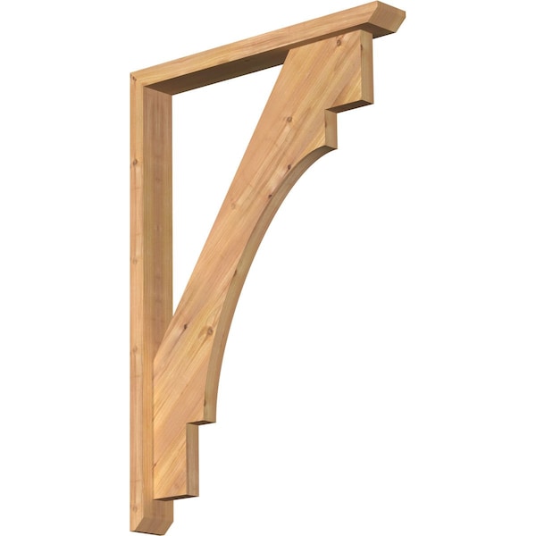 Ekena Millwork Merced Slat Smooth Bracket w/ Offset Brace, Western Red Cedar, 3 1/2"W x 26"D x 38"H BKT0402X26X38MRC06SWR - main